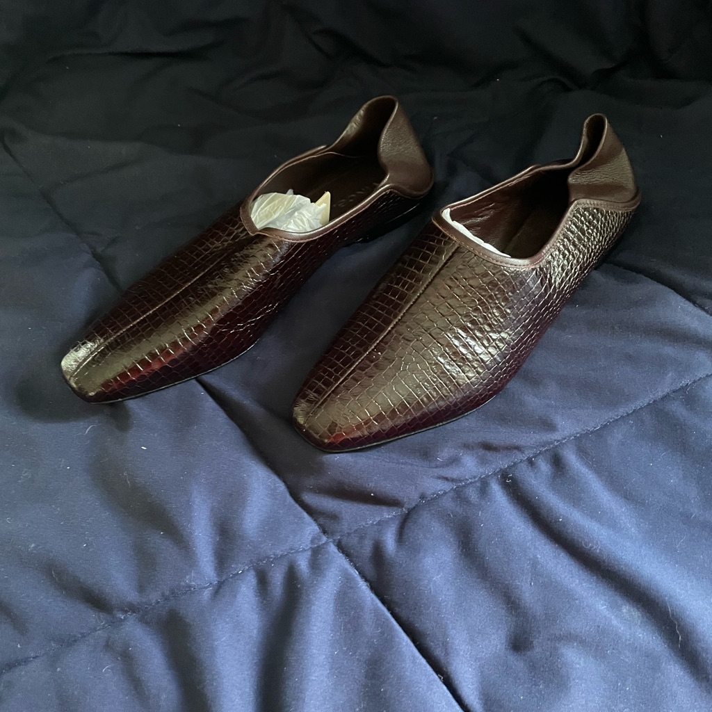 Vince Dark Brown Crocodile Pattern Loafers Vince Dark Brown Crocodile Pattern Loafers